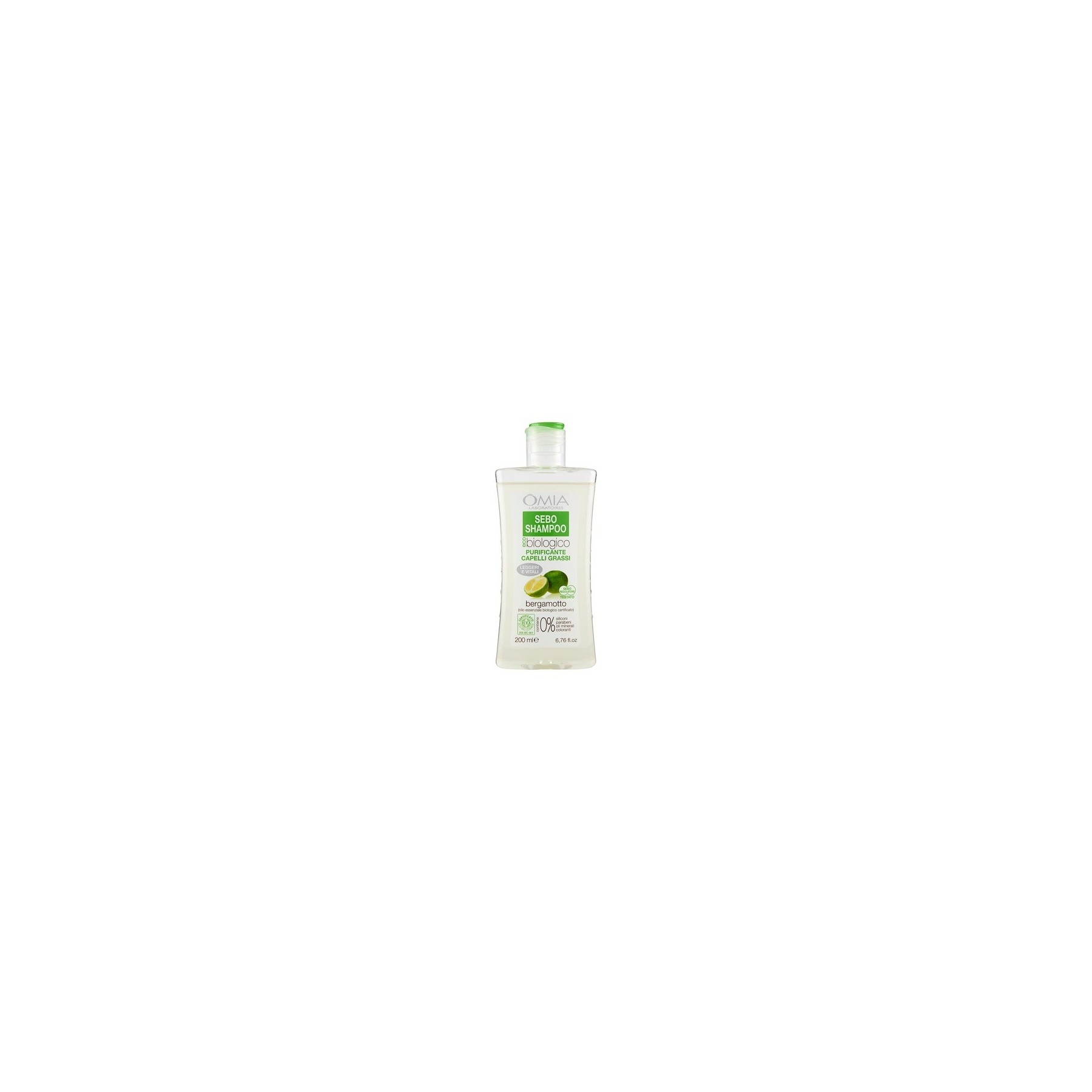 Omia Therapy Sebo Eco Bio-Shampoo with Bergamot for Oily and Brittle Hair with Seborrheic Dermatitis 200ml