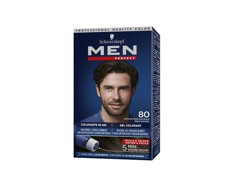 Men Perfect Ammonia-Free Gel Hair Color N80 Natural Black Brown
