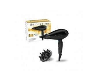 Bellissima P11 2300 Professional Hair Dryer with Ceramic and Tourmaline Coating 8 Blower and Temperature Settings Narrow Nozzle and Diffuser