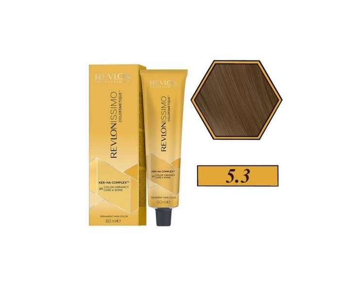 52% Revlon Professional Revlonissimo Colorsmetique Permanent Hair Color 5.3 Light Golden Brown 60ml
