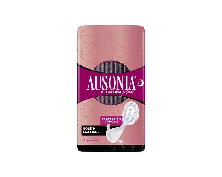 Ausonia Ultra Thin Plus Night Pads with Wings and Wider Back 10 Pads