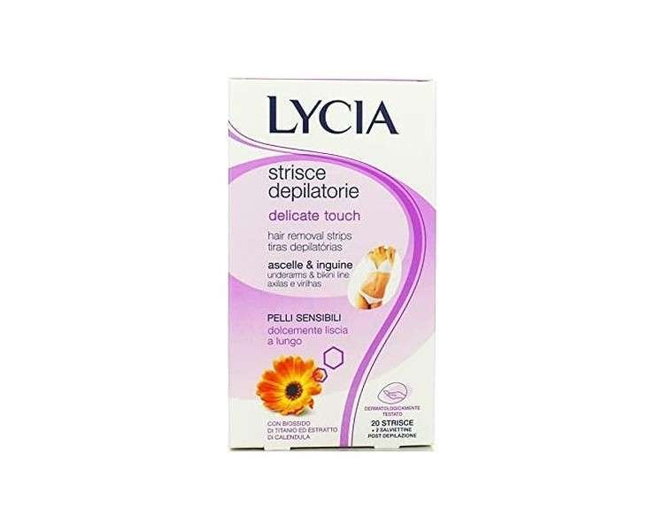 Lycia Delicate Hair Removal Strips for Underarms and Bikini Area Pack of 20
