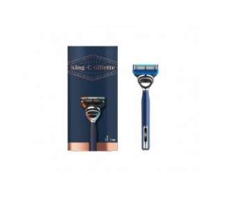 King C. Gillette Shave & Edging Razor 1 Blade Marine Blue 46g Premium