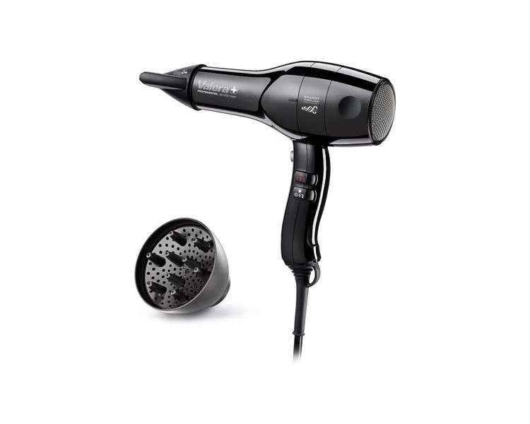 Valera Swiss Silent Jet 8701 Professional Ion Hair Dryer for Quiet and Fast Drying with Sanify Air Purification 2200 Watts Black