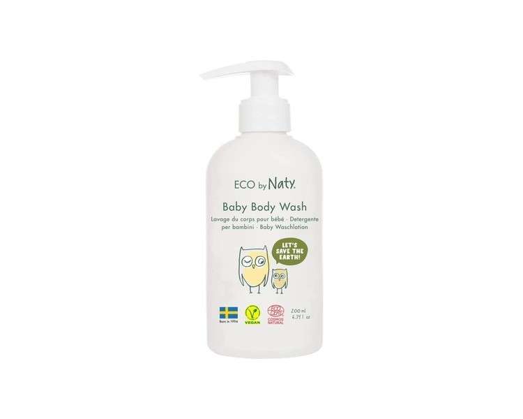 Eco by Naty Baby Body Wash Cleansing Hypoallergenic Shower Gel with Aloe Vera and Nourishing Oil 200ml