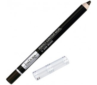 IsaDora Perfect Contour Kajal Brown Eyeliner Pencil Soft Intense Hypoallergenic Long Lasting Eye Liner 61 Dark Brown