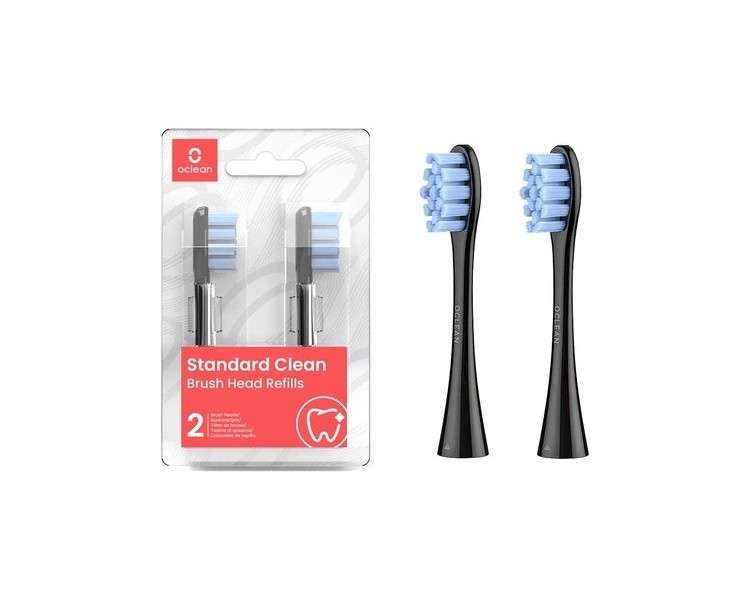 Oclean Clean Brush Head B02 Electric Toothbrush Heads with DuPont Bristles - Black 2 Pack