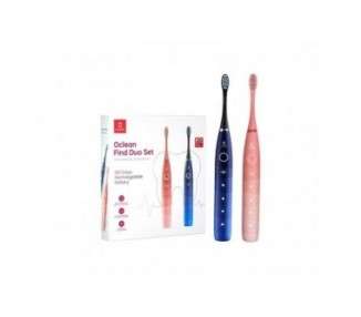 Oclean Find Duo Set Sonic Electric Toothbrushes with Whitening 180 Days Battery Life - Twin Pack Set Red & Blue