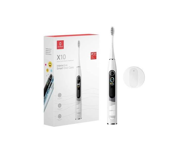 Oclean X10 Smart Sonic Electric Toothbrush with Integrated Pressure Sensor 5 Cleaning Modes 3 Hour Fast Charge - Gray