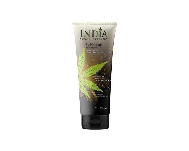 Regenerating Foot Cream by INDIA COSMETICS GERMANY 75ml with High-Quality Hemp Seed Oil Extract for Dry and Cracked Feet - Foot Balm for Perfect Foot Care