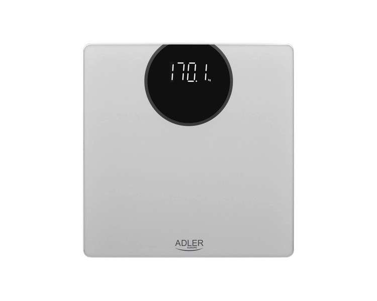 ADLER AD8175 Digital Body Scale with High-Precision Sensors and Tempered Glass - Silver