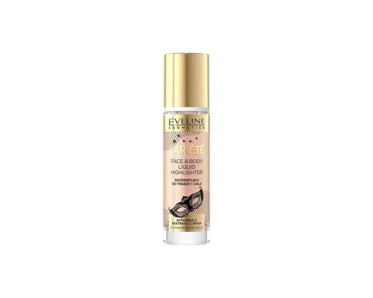 Eveline Variete Liquid Face and Body Highlighter Champagne Gold with Vitamin C 30ml
