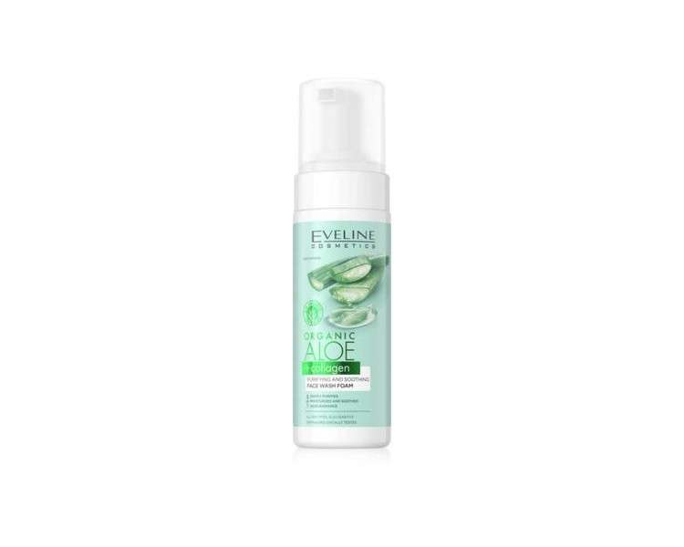 Eveline Organic Aloe + Collagen Purifying and Soothing Face Wash Foam 150ml