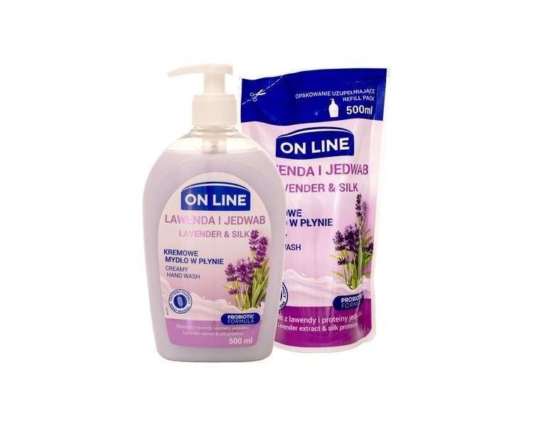 On Line Creamy Liquid Soap Set Lavender and Silk 1000ml