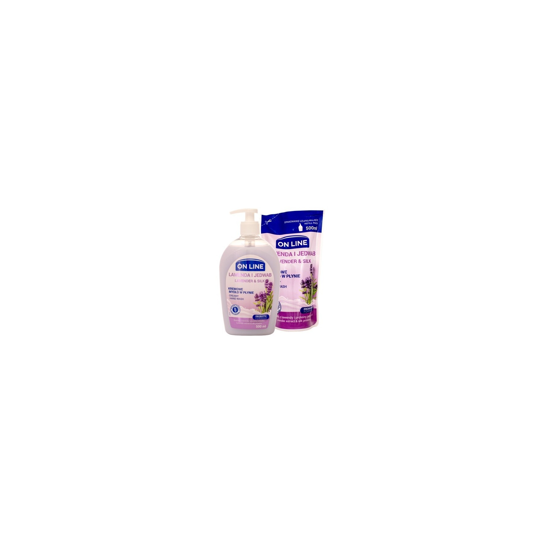 On Line Creamy Liquid Soap Set Lavender and Silk 1000ml