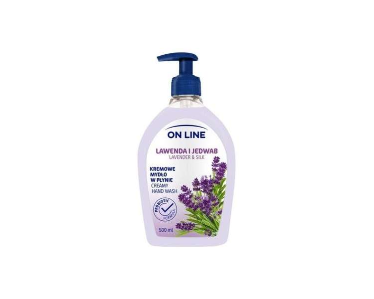 On Line Lavender and Silk Cream Soap in a Dispenser 500ml