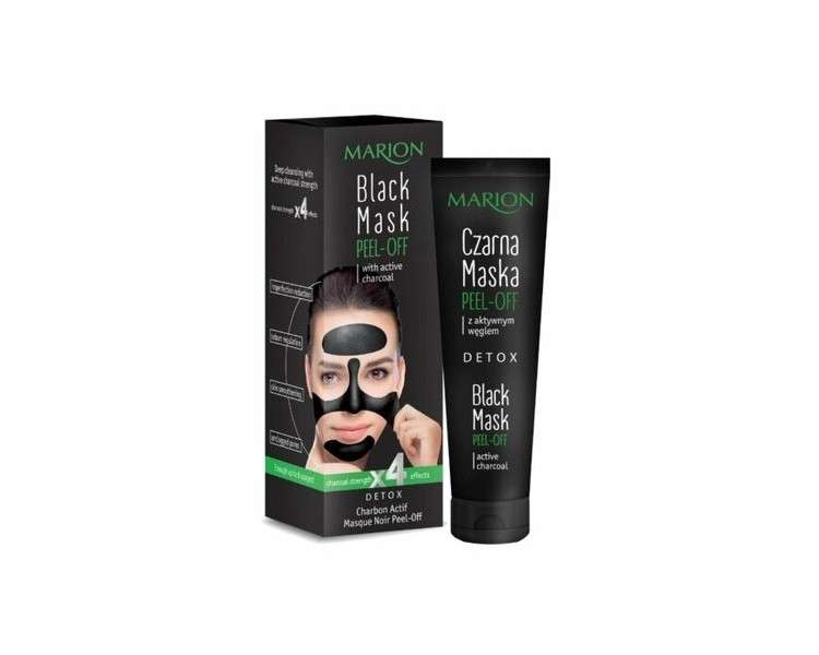 MARION Detox Black Peel-Off Face Mask 25g Activated Charcoal - Gentle Cleansing for Skin