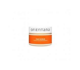 Orientana Papaya and Indian Ginseng Face Scrub 50g - Natural Vegan Anti-Aging Acne and Pimple Treatment for Women with Dry and Normal Skin
