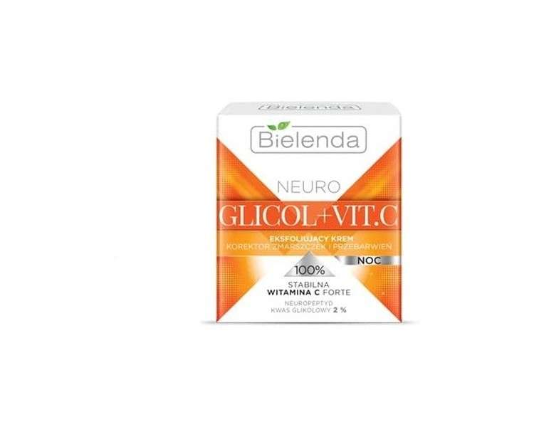 Bielenda Neuro Glicol and Vit C Exfoliating Night Cream Wrinkles and Discoloration Corrector 50ml