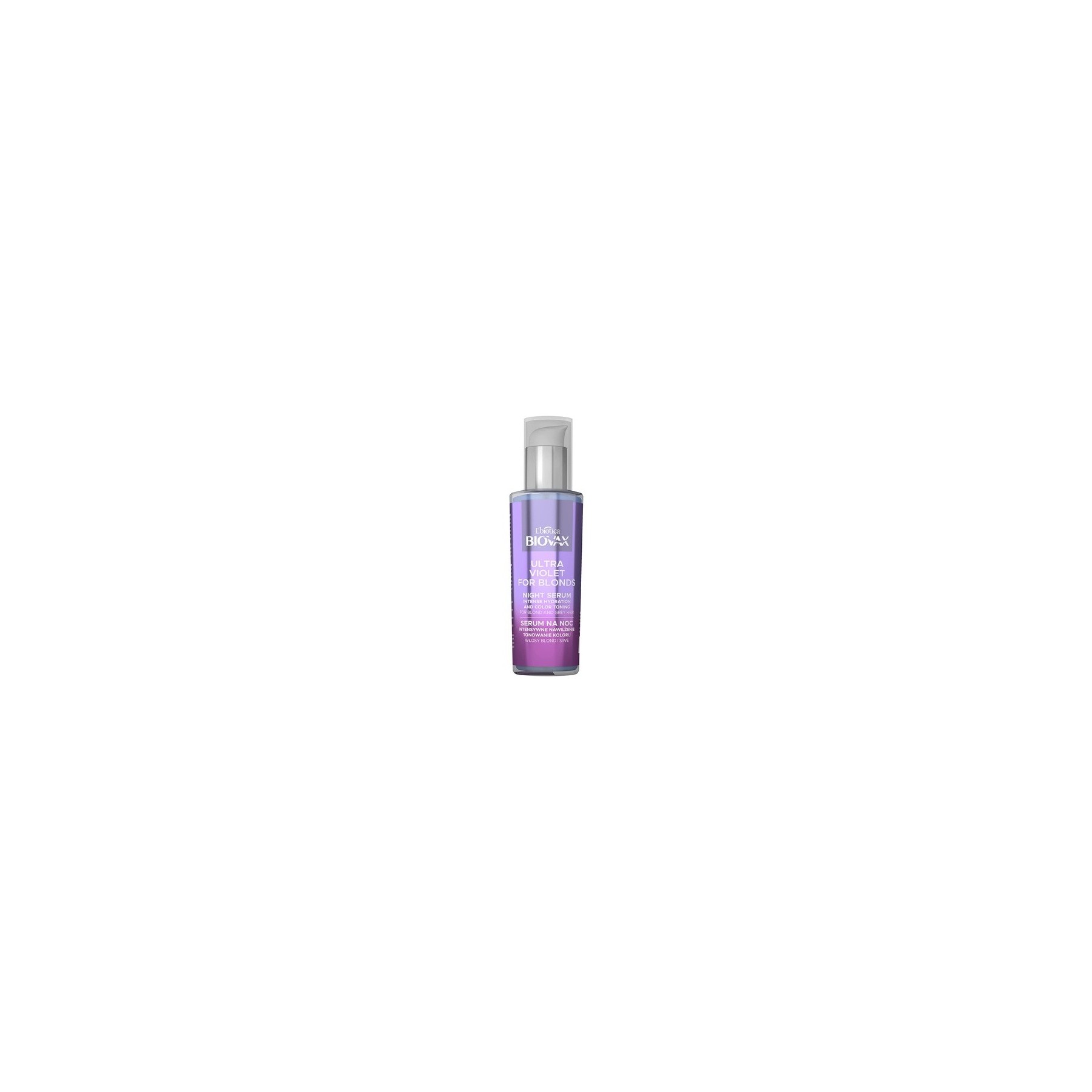 Biovax Ultra Violet Intensive Moisturising Night Tone Serum for Blonde and Grey Hair 100ml
