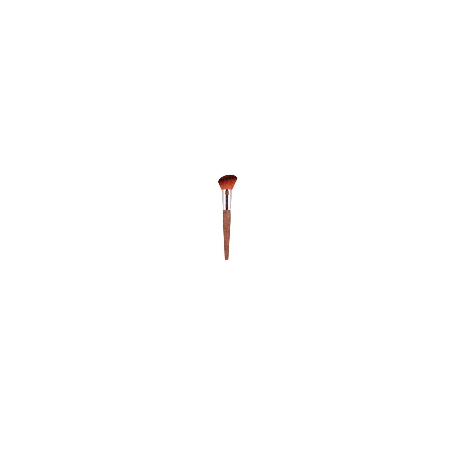 Angled Blusher Brush Bionic Synthetic Hair Recycled Aluminium Coffee & Corn Hand