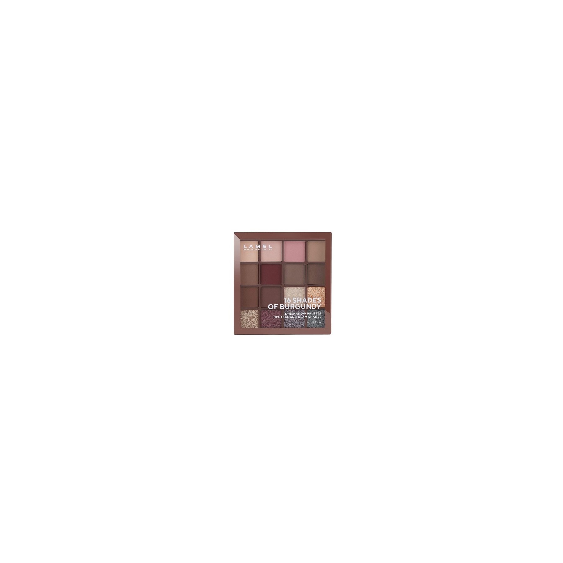 Lamel Eyeshadow Palette 16 Burgundy Shades N. 16-4 Universal Colors for All Skin Tones and Types - Cruelty-Free