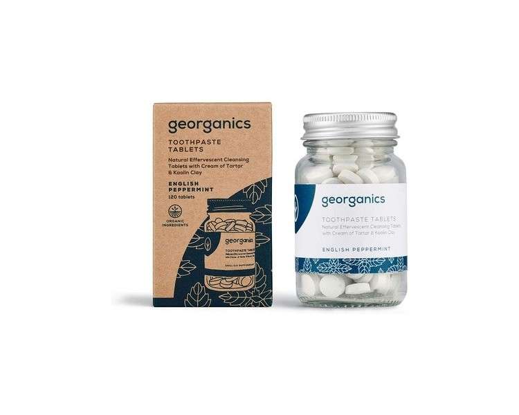Georganics Natural Peppermint Flavour Toothpaste with Kaolin Clay 120 Tablets