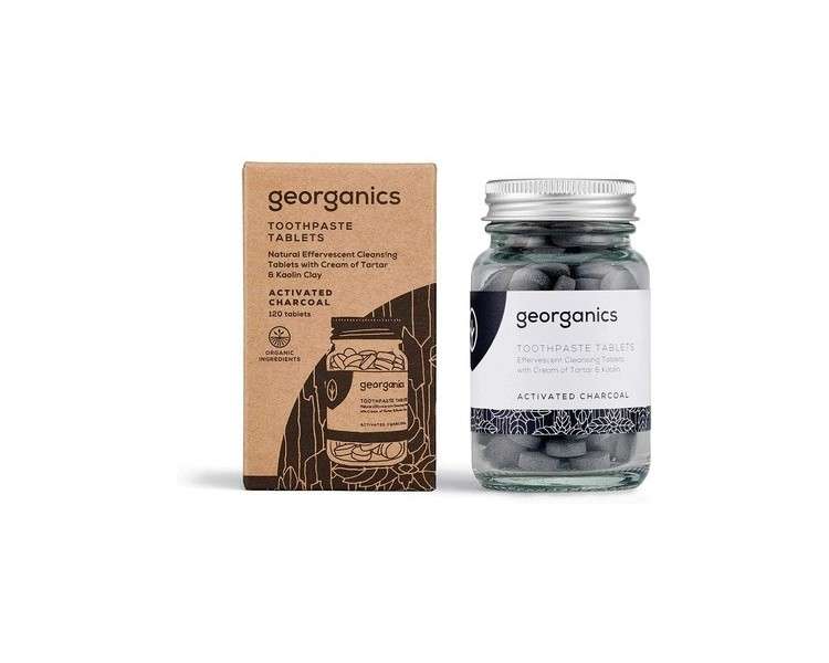 Georganics Mineral Toothtablets Natural Effervescent Cleansing Tablets with Kaolin Clay Charcoal 120 Tablets