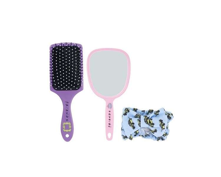Paladone Friends Beauty Accessories Gift Set - Includes Makeup Headband, Paddle Hairbrush, and Hand Mirror - Officially Licensed Merchandise