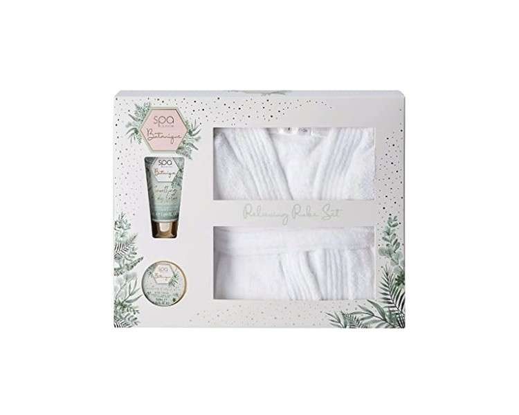Style & Grace Spa Botanique Relaxing Bath Robe Gift Set with Body Butter, Body Lotion, and Bath Robe - Eco Packaging