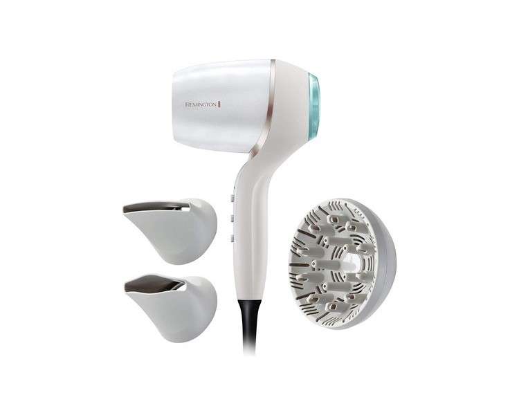 Remington Hydraluxe Pro Ionic Hair Dryer 2400W with 3 Styling Attachments and Hydracare Sensor Technology - Digital Motor