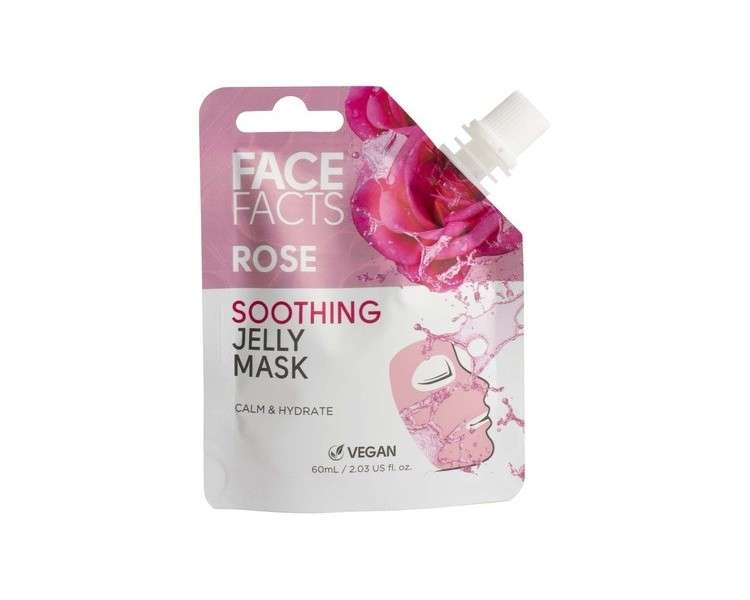 Face Facts Rose Jelly Mask Soothing 2 in 1 Mask and Cleanser 60ml