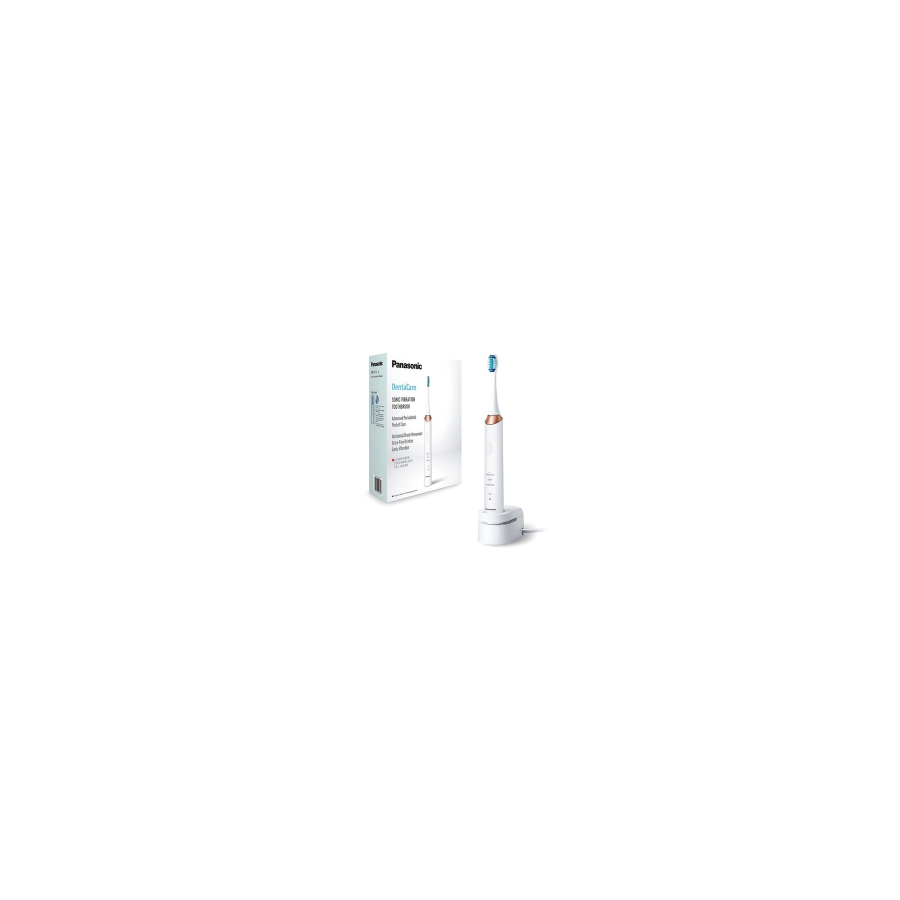 Panasonic EW-DC12 Electric Toothbrush with Sonic Vibrations and 3 Modes - White Rose
