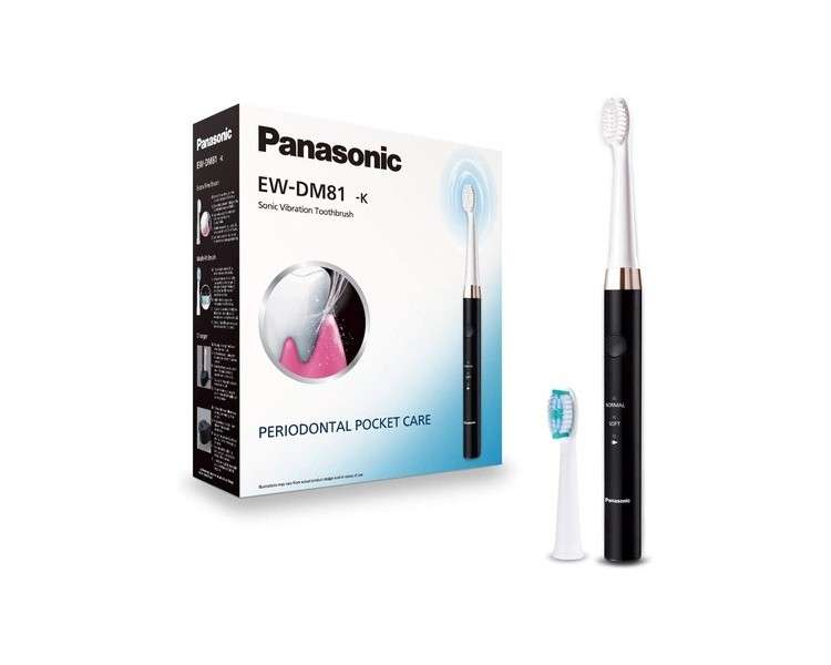 Panasonic Ew-Dm81-K503 Rechargeable Electric Toothbrush with 2 Brush Heads+ 2 Mode Timer