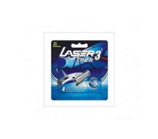 Laser Tech3 Razor Replacement Blades 3-Blade System for Men with Aloe Vera Lubrication