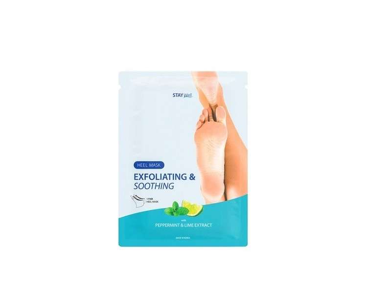 Peppermint and Lime Stay Well Exfoliating and Soothing Heel Mask - 1 Pair