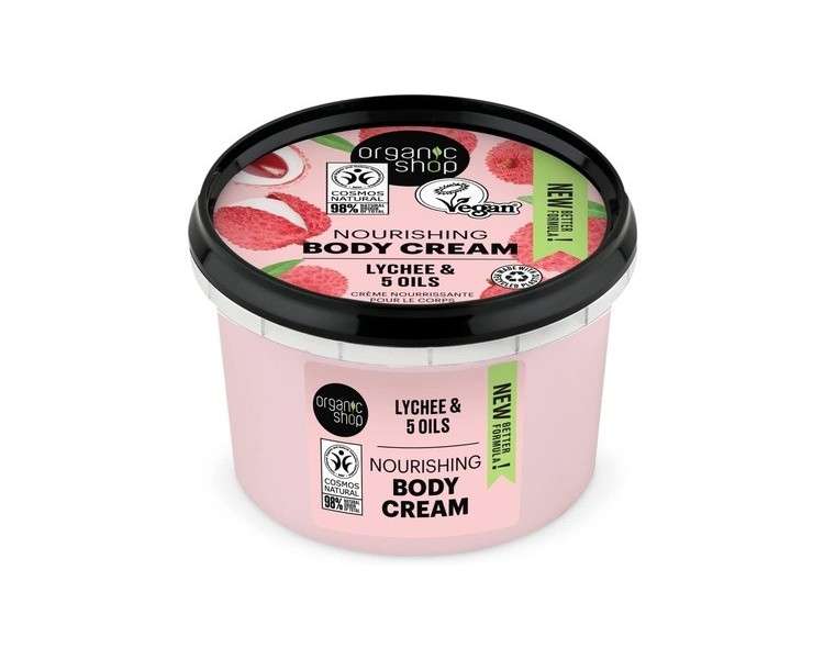Organic Shop Pink Lychee and 5 Oils Body Cream 250ml