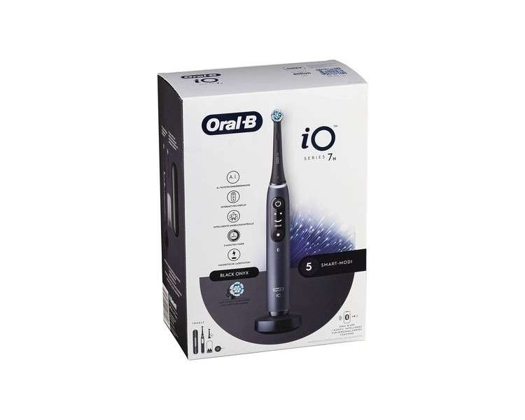 Oral-B iO Series 7 Electric Toothbrush 2 Toothbrushes 5 Brushing Modes for Dental Care Magnetic Technology Display and Travel Case Designed by Brown Onyx