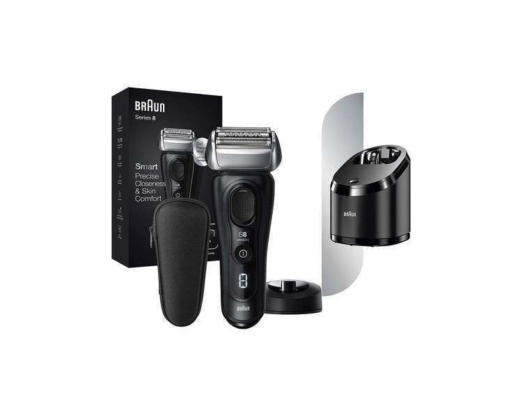Braun Series 8 8410s Electric Beard Razor, Head With 3+1 Precision Trimmer, Sonic Technology And 40° Head Adjustment, Wet&Dry Use With 60 Minute Battery