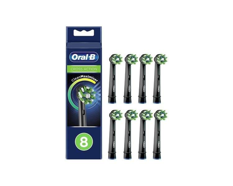Oral-B Cross Action Electric Toothbrush Heads 8 Pack - Black