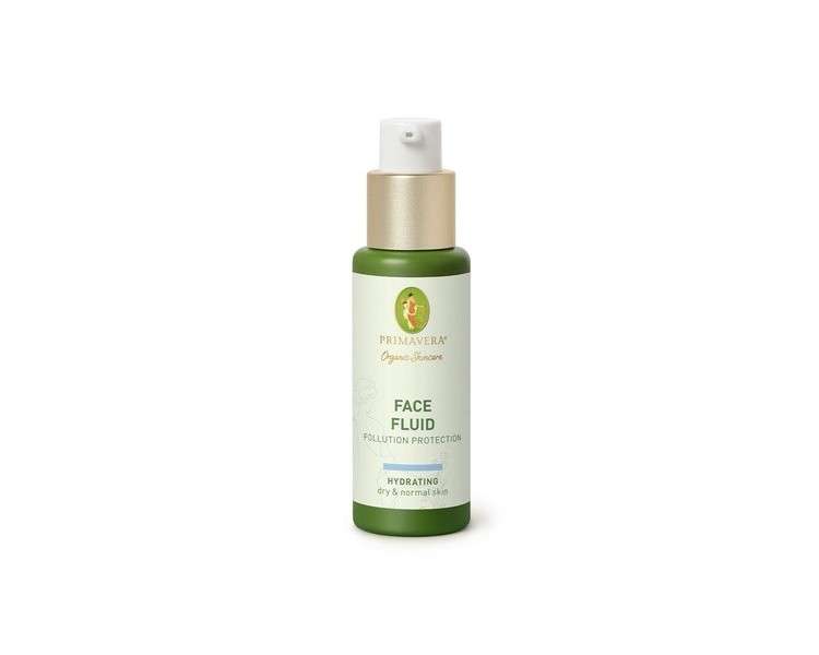 PRIMAVERA Face Fluid Pollution Protection 30ml Natural Face Fluid for Normal to Dry Skin - Vegan