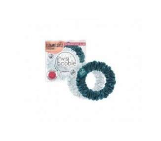 Invisibobble Slim Scrunchie Green Gray 2 Pack - Pleated Fabric Hair Ties for Girls and Women - Strong Hold and Hair-Friendly - Designed in the Heart of Munich Green and Gray