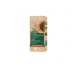 LOGONA Naturkosmetik Nourishing Plant-Based Hair Color with Organic Henna for Intense Color and Shine 100g Amber Brown