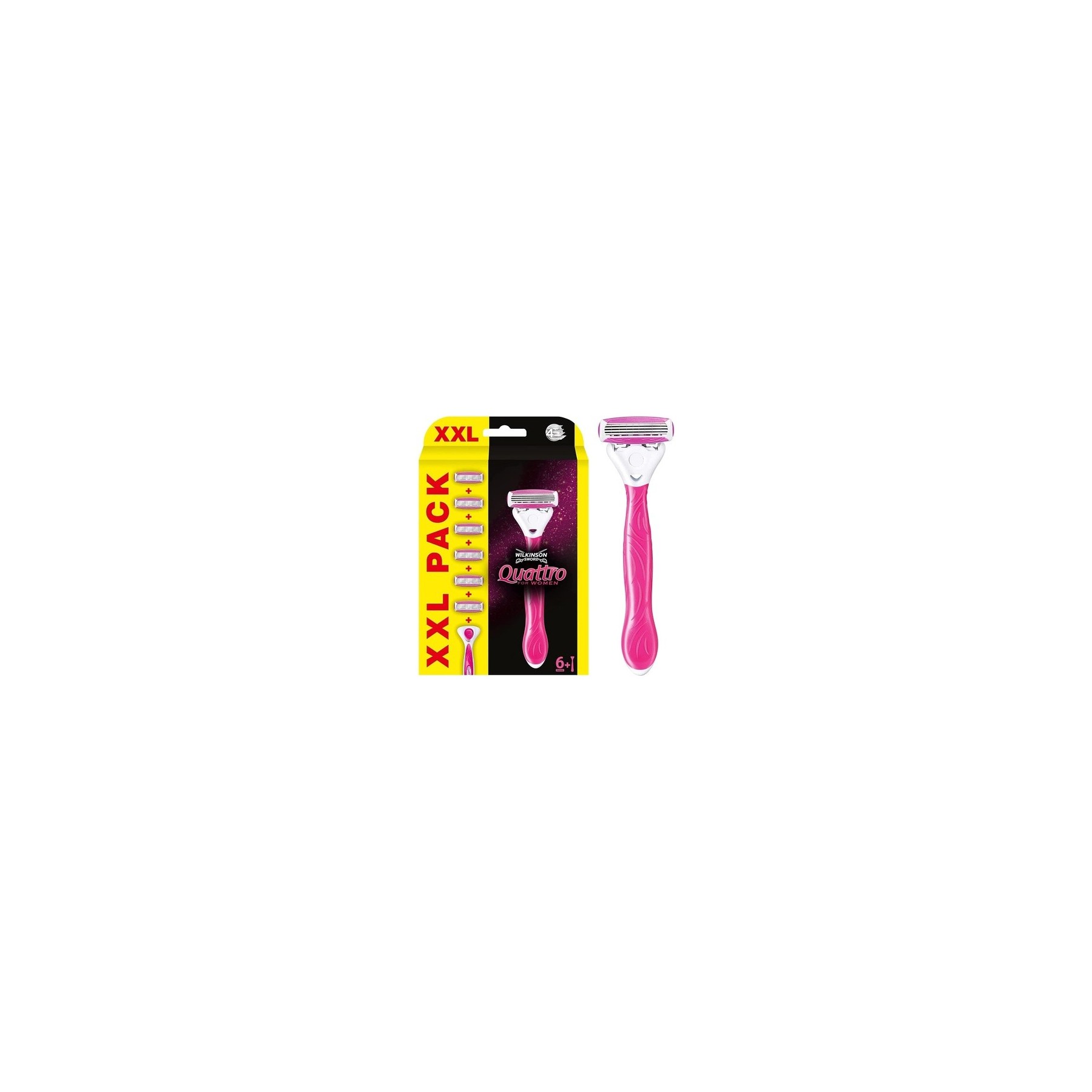 WK Quattro for Women XXL Razor with 6 Cartridges