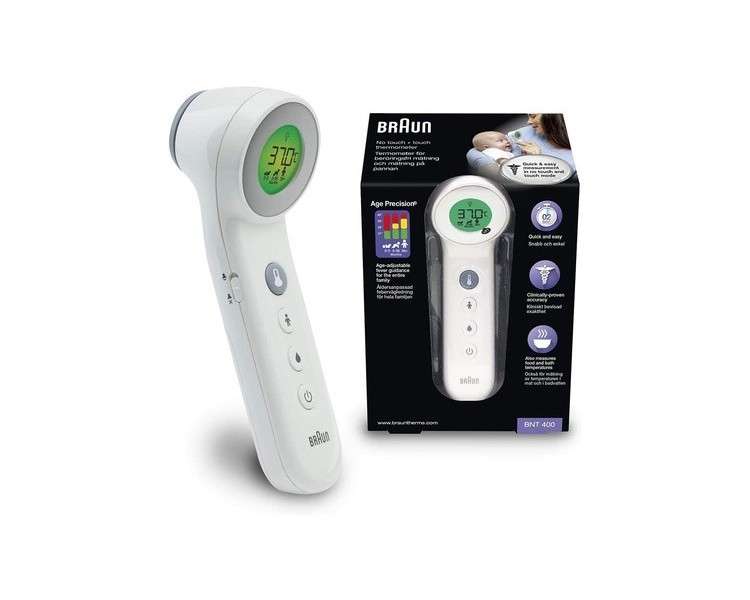 Braun No Touch + Touch Thermometer with Age Precision BNT400