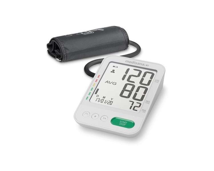 Medisana BU 586 Voice Upper Arm Blood Pressure Monitor with Memory Function and Voice Output, Precise Blood Pressure and Pulse Measurement, Irregular Heartbeat Display, Large Cuff 23-43cm