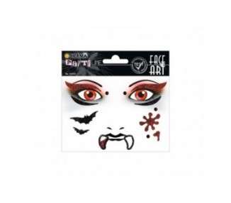 HERMA 15318 Face Art Sticker Vampire Glitter Face Paint for Carnival Halloween - Colorful