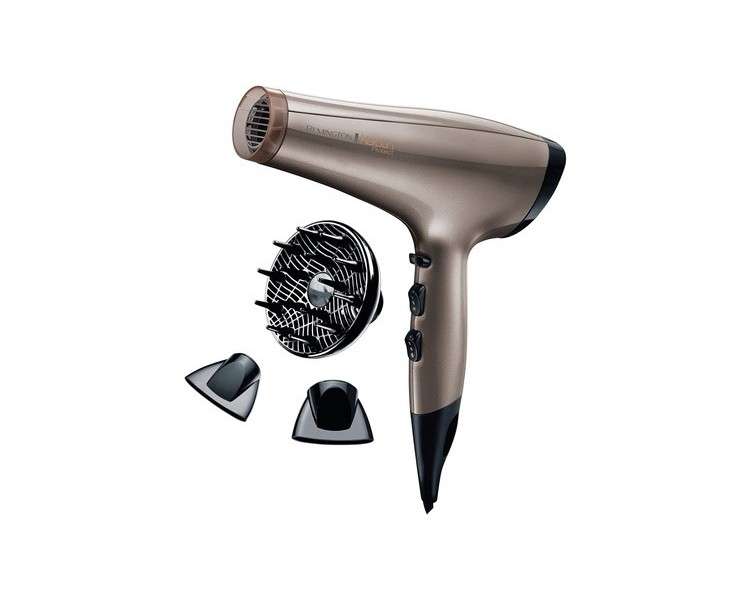 Remington Hair Dryer with Ion and Keratin Technology 2200W - AC8002 with 3 Styling Attachments