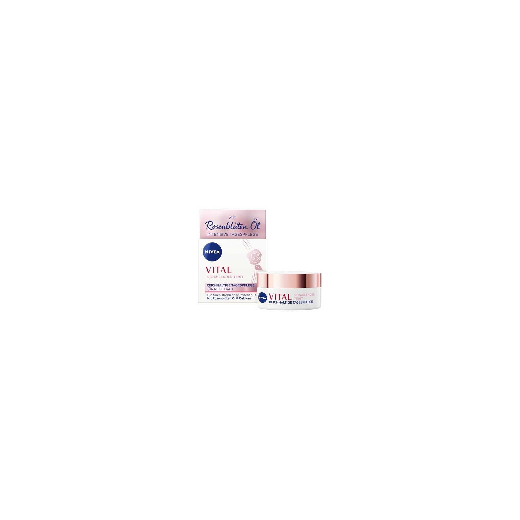 NIVEA VITAL Radiant Complexion Rich Day Care for Mature Skin 50ml Moisturizer with Rose Oil and Calcium