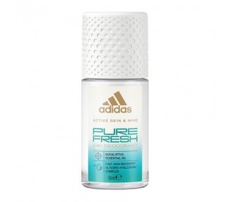 Adidas Pure Fresh Roll Deo Roll-On for Women with Eucalyptus Oil and 24 Hour Freshness 50ml